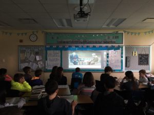 Ms. Hornick's class in Iowa live stream First Person in April 2016.